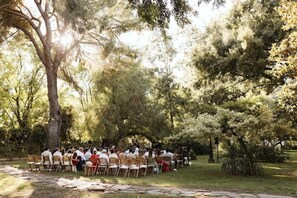 Outdoor banquet area