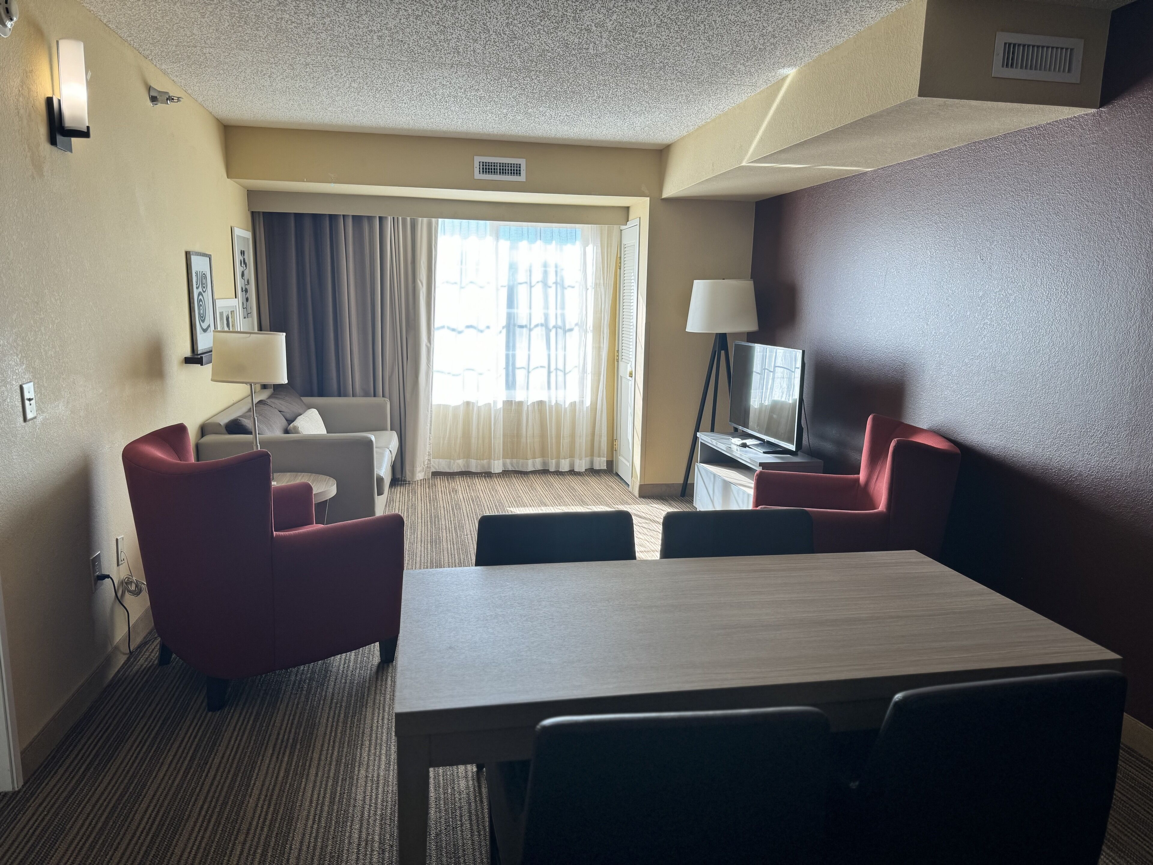 suite, 1 king bed, non smoking (efficiency) | living area | 42-inch lcd tv with satellite channels, tv