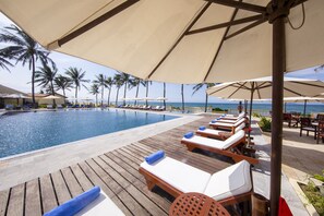 Outdoor pool, open 6 AM to 10 PM, pool umbrellas, pool loungers - Victoria Hoi An Beach Resort & Spa (Da Nang)