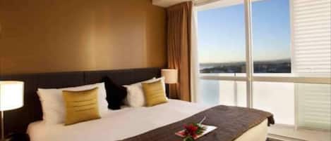 In-room safe, laptop workspace, blackout curtains, soundproofing