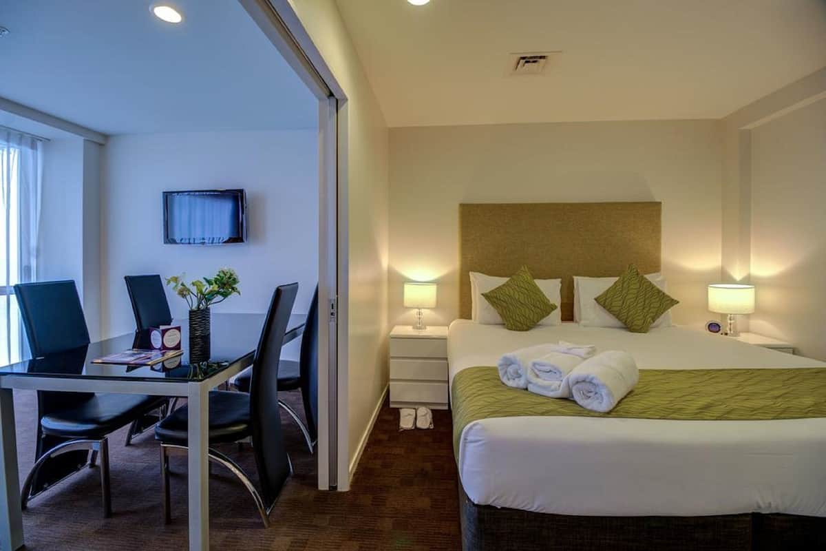 Executive Two-Bedroom Apartment | In-room safe, laptop workspace, blackout drapes, soundproofing