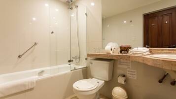 Comfort Double Room, 2 Queen Beds | Bathroom | Rainfall showerhead, free toiletries, hair dryer, towels