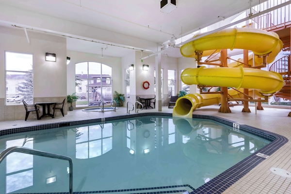 Indoor pool, open 5 AM to 10 PM, sun loungers