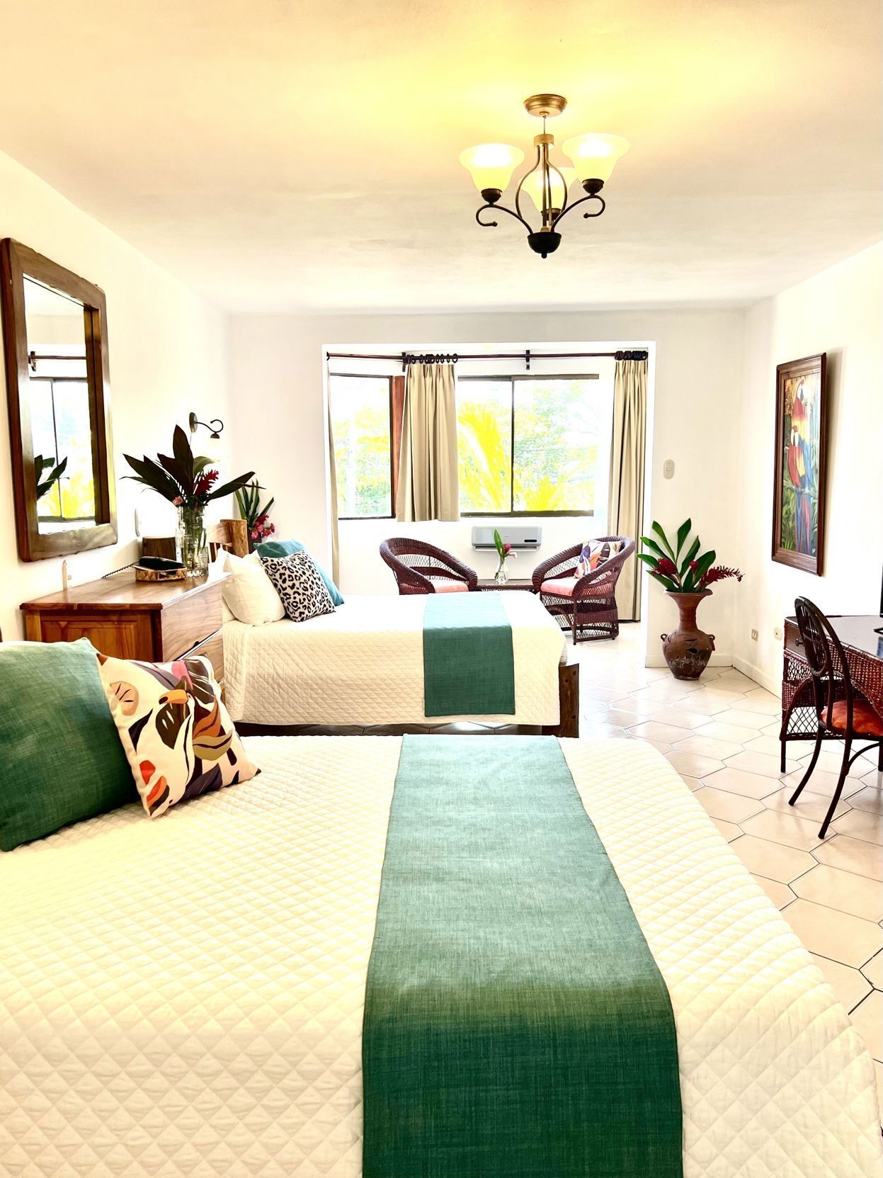 Bộ đồ giường cao cấp, chăn bông, nệm có lớp đệm bông 