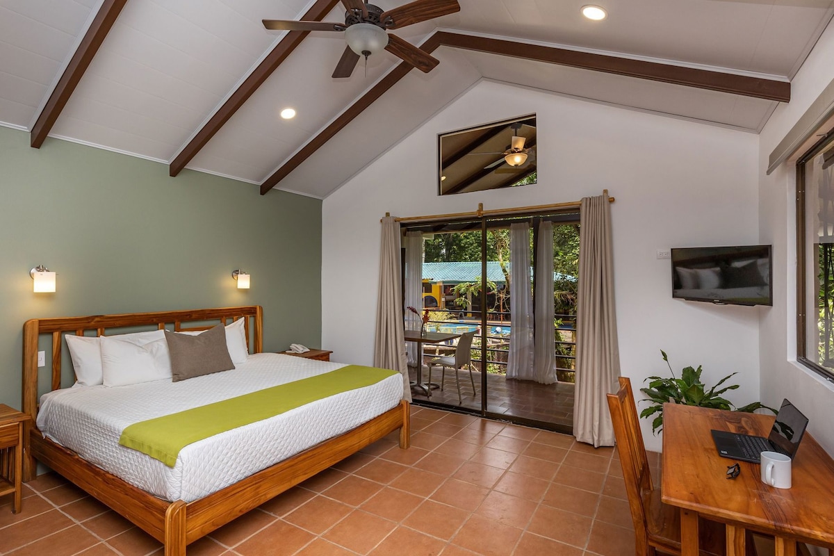 Premium bedding, down comforters, pillowtop beds, in-room safe