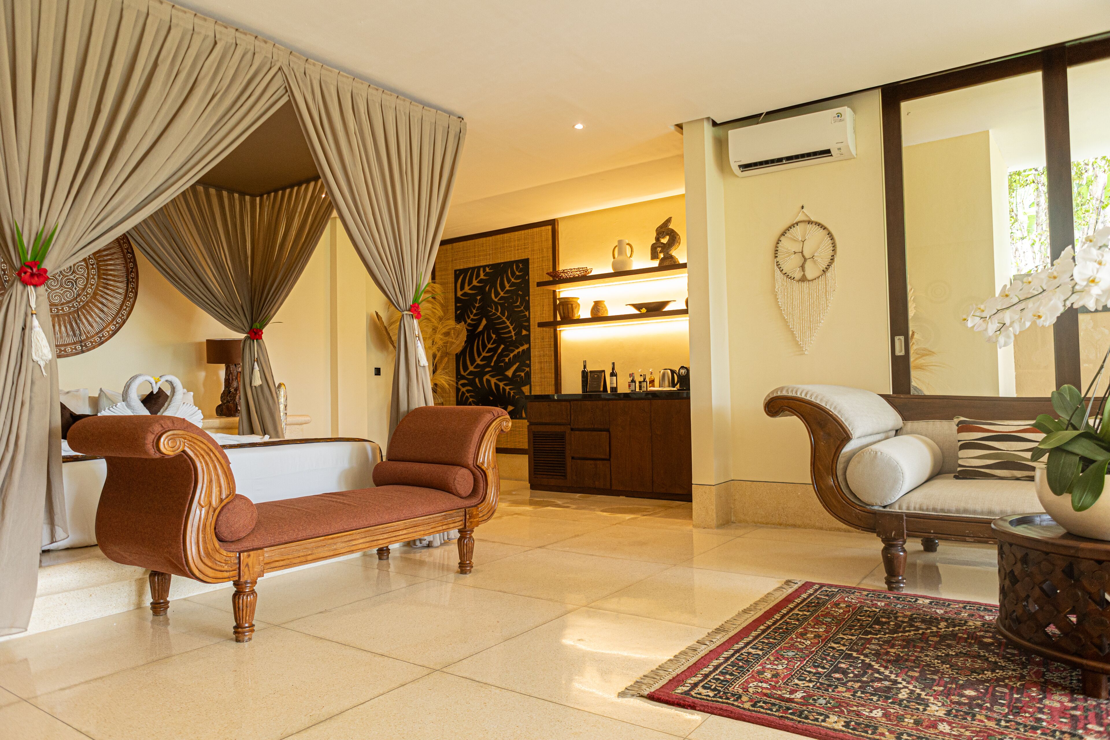 presidential villa suite | living area | 32-inch lcd tv with satellite channels