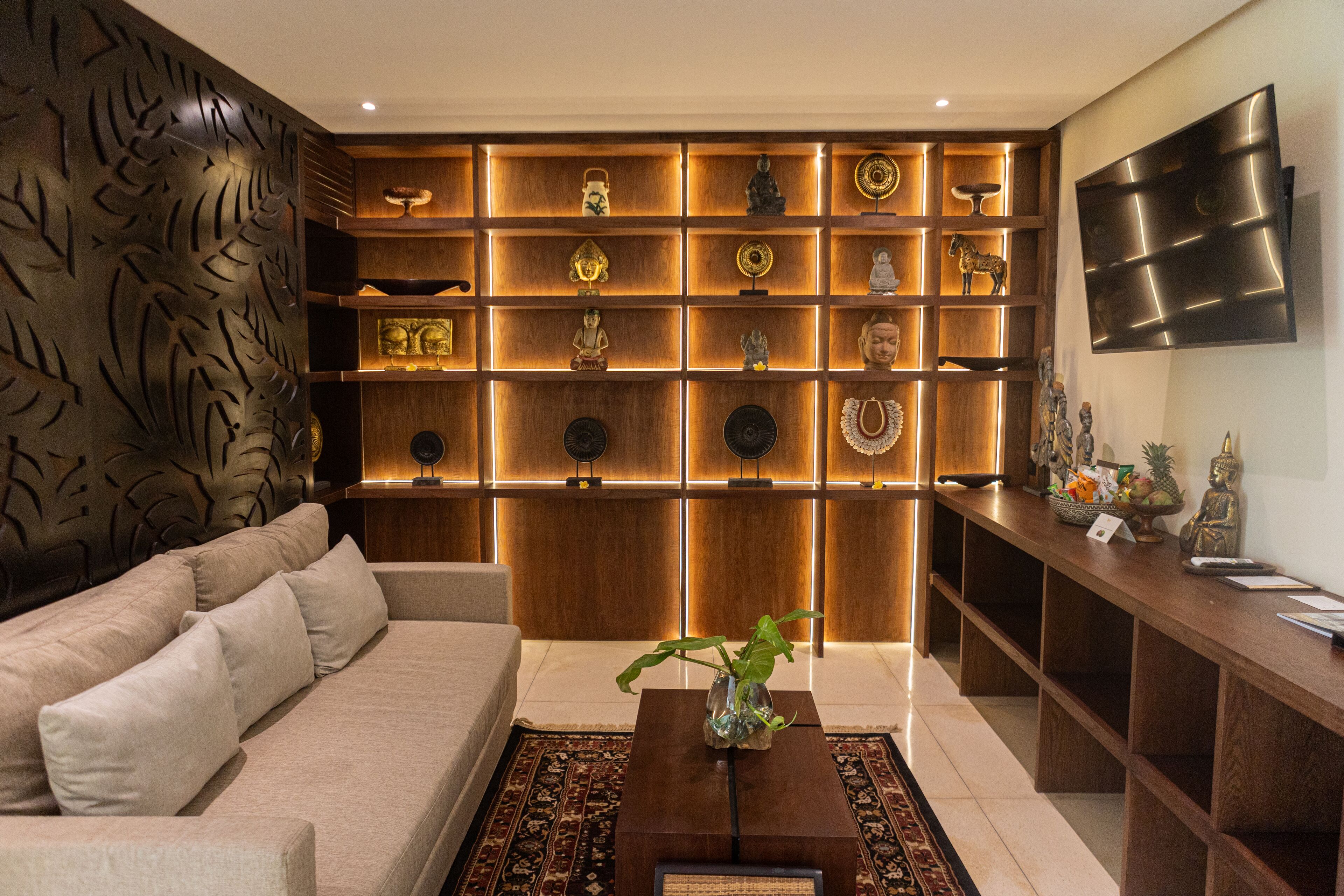 presidential villa suite | living area | 32-inch lcd tv with satellite channels