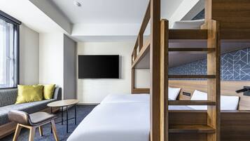 Blackout curtains, free WiFi, bed sheets