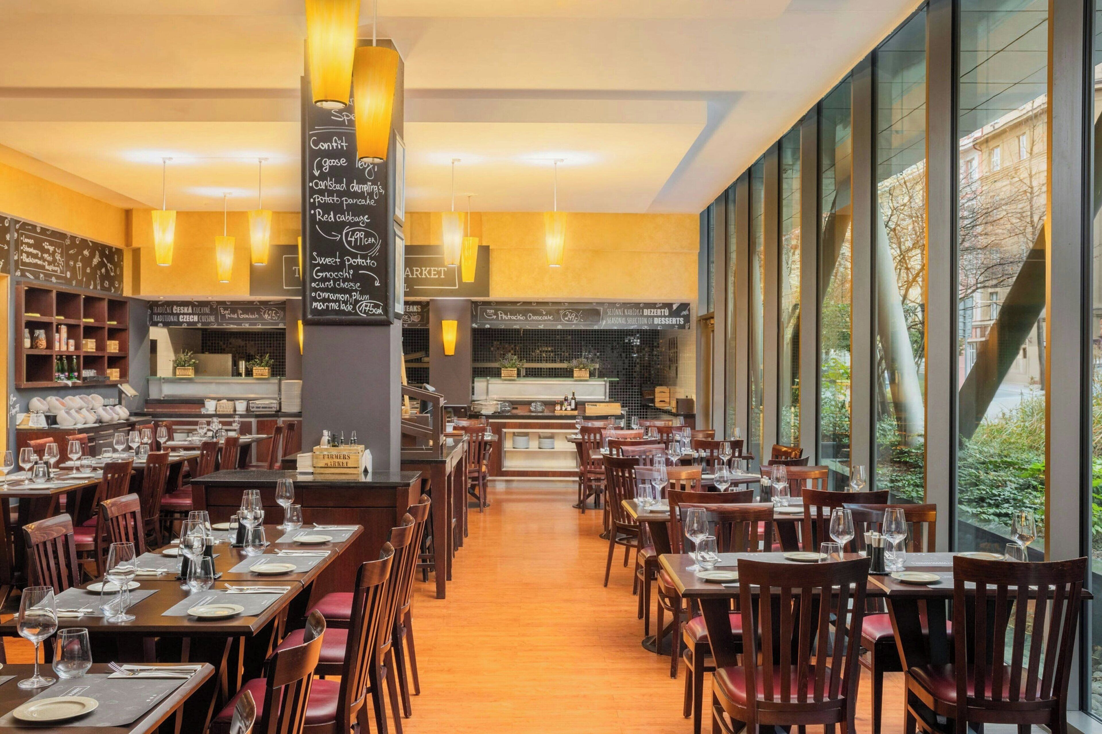 breakfast, lunch and dinner served