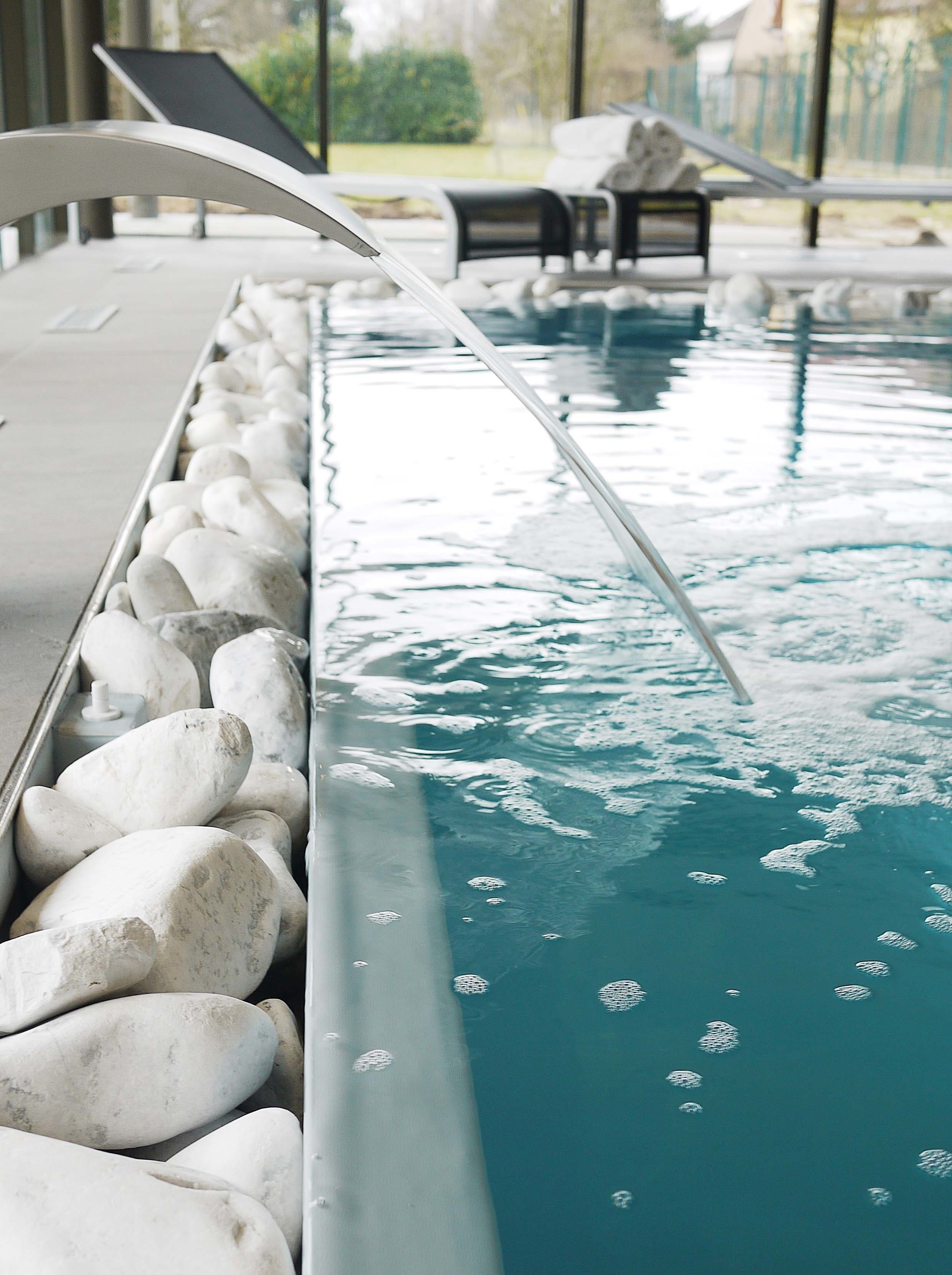 indoor pool, open 9:30 am to 8:00 pm, pool loungers