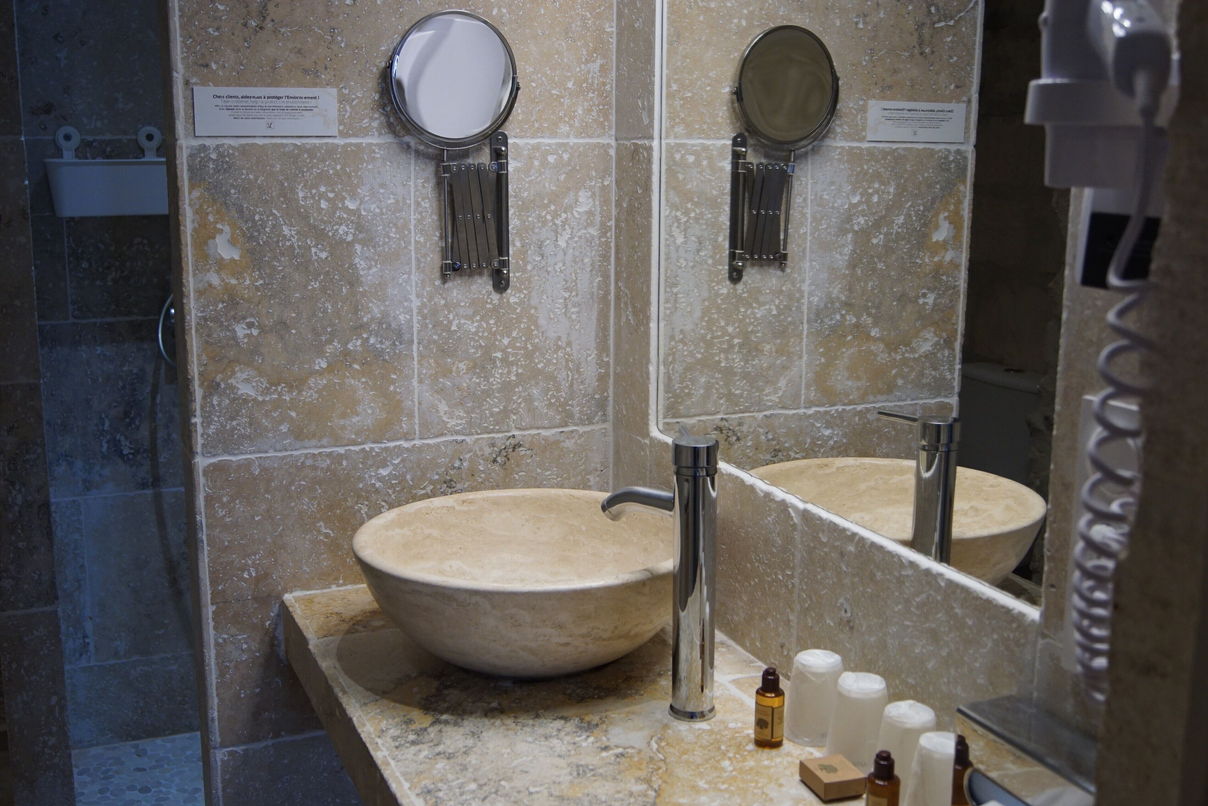 family room | bathroom | shower, free toiletries, hair dryer, towels