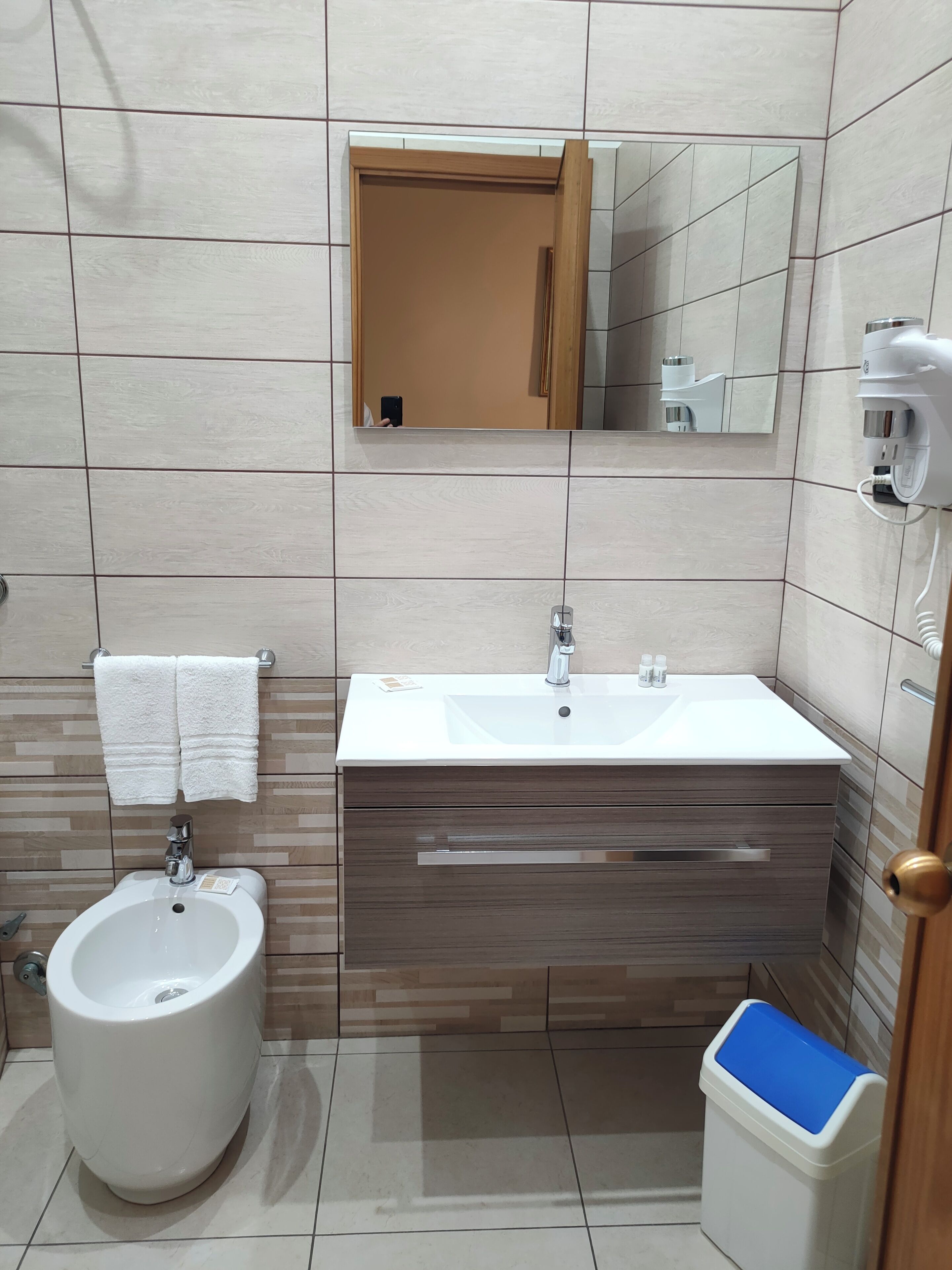 triple room | bathroom | shower, hair dryer, slippers, bidet