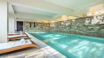 Indoor pool, outdoor pool, open open 24 hours, pool umbrellas