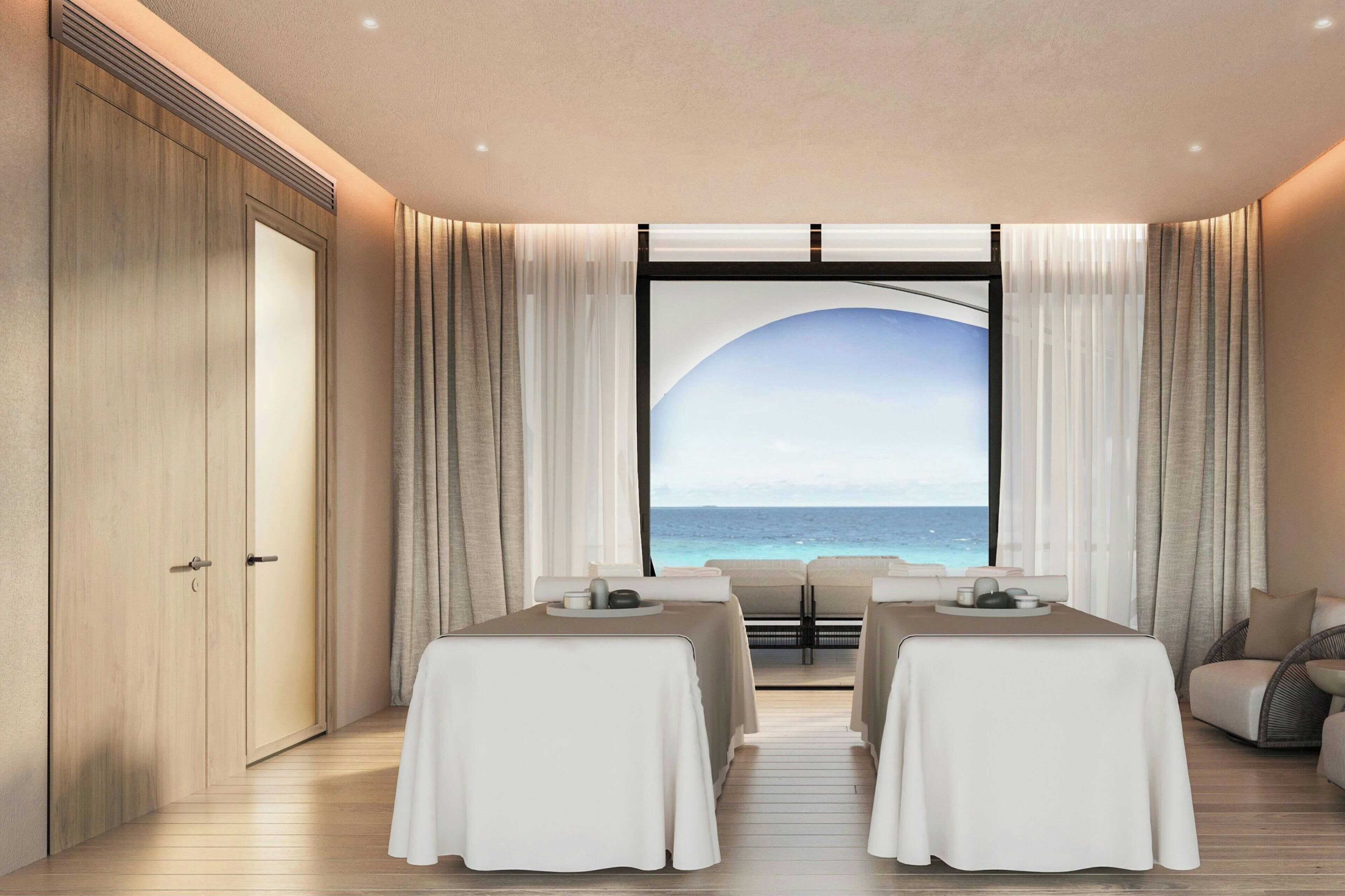 outdoor treatment area, body treatments, hydrotherapy, body wraps