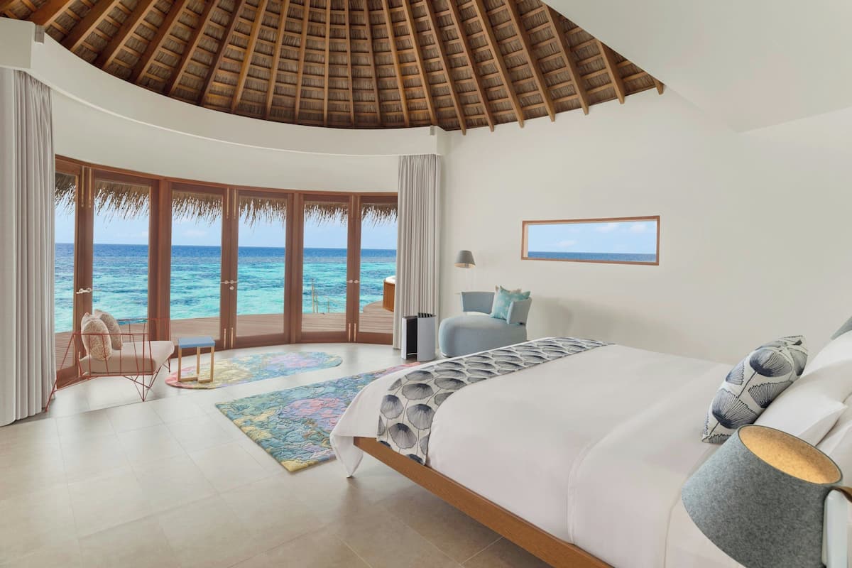 oasis overwater two-bedroom haven | premium bedding, down duvets, free minibar items, in-room safe