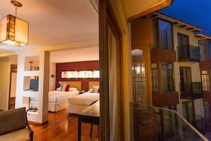 Premium Double Room, 2 Queen Beds, Balcony, Lake View | 1 bedroom, in-room safe, individually decorated, desk