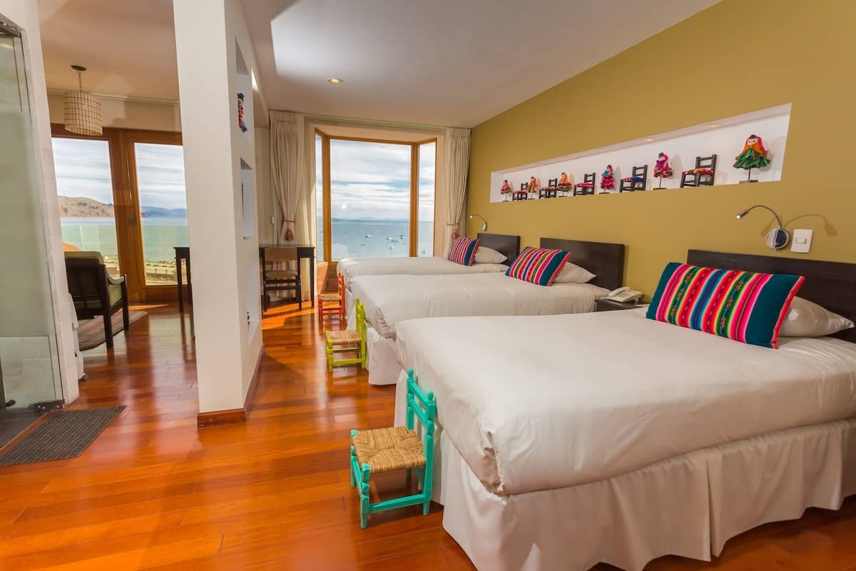 Premium Triple Room, 3 Twin Beds, Balcony, Lake View | In-room safe, desk, laptop workspace, blackout drapes