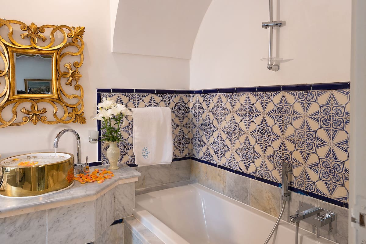 room (panorama) | bathroom | separate bathtub and shower, hair dryer, bathrobes, slippers