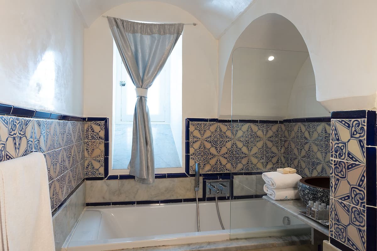 suite (prestige) | bathroom | separate bathtub and shower, hair dryer, bathrobes, slippers