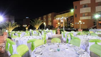 Outdoor banquet area