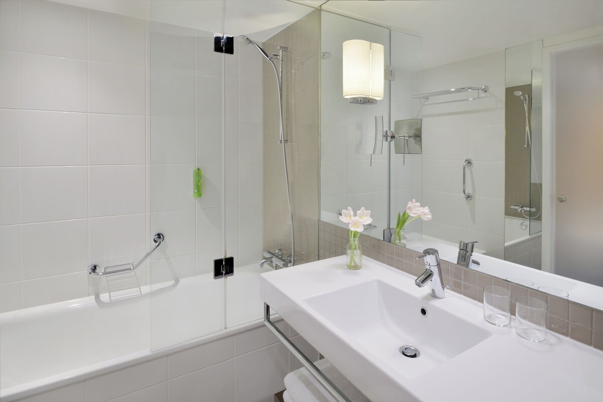 Amenidades de baño ecológicas, secadora de cabello, toallas, jabón 