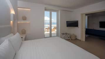 Presidential Suite, Terrace, Sea View | Egyptian cotton sheets, premium bedding, down duvets, minibar