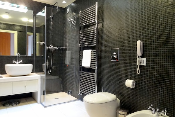 Suite, Partial Lake View (Prestige) | Bathroom | Hair dryer, slippers, bidet, towels