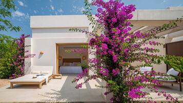 Premium-Suite, Terrasse, Gartenblick | Wohnbereich | 43-Zoll-Smart-TV mit Digitalempfang