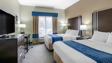 Room, 2 Queen Beds, Accessible, Non Smoking | Desk, iron/ironing board, free cots/infant beds, free WiFi