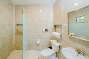 Suíte, 1 quarto (Master) | Banheiro | Chuveiro, produtos de toalete grátis, toalhas de banho 