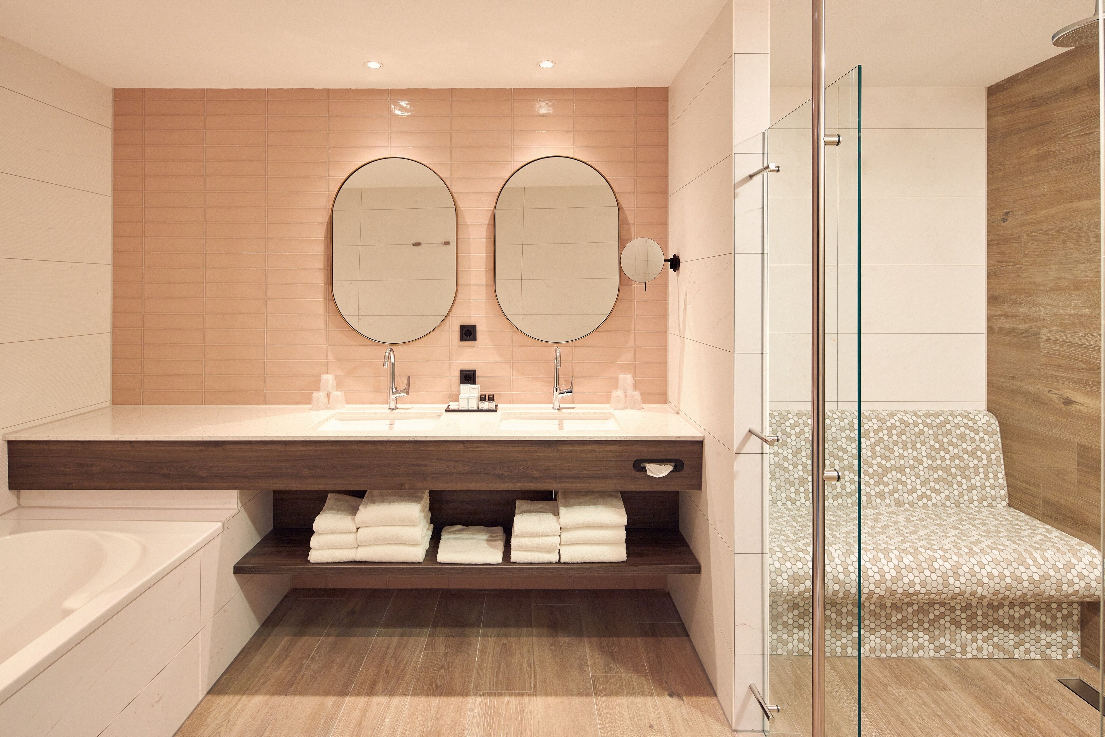 deluxe family room, 6 people | bathroom | free toiletries, hair dryer, towels