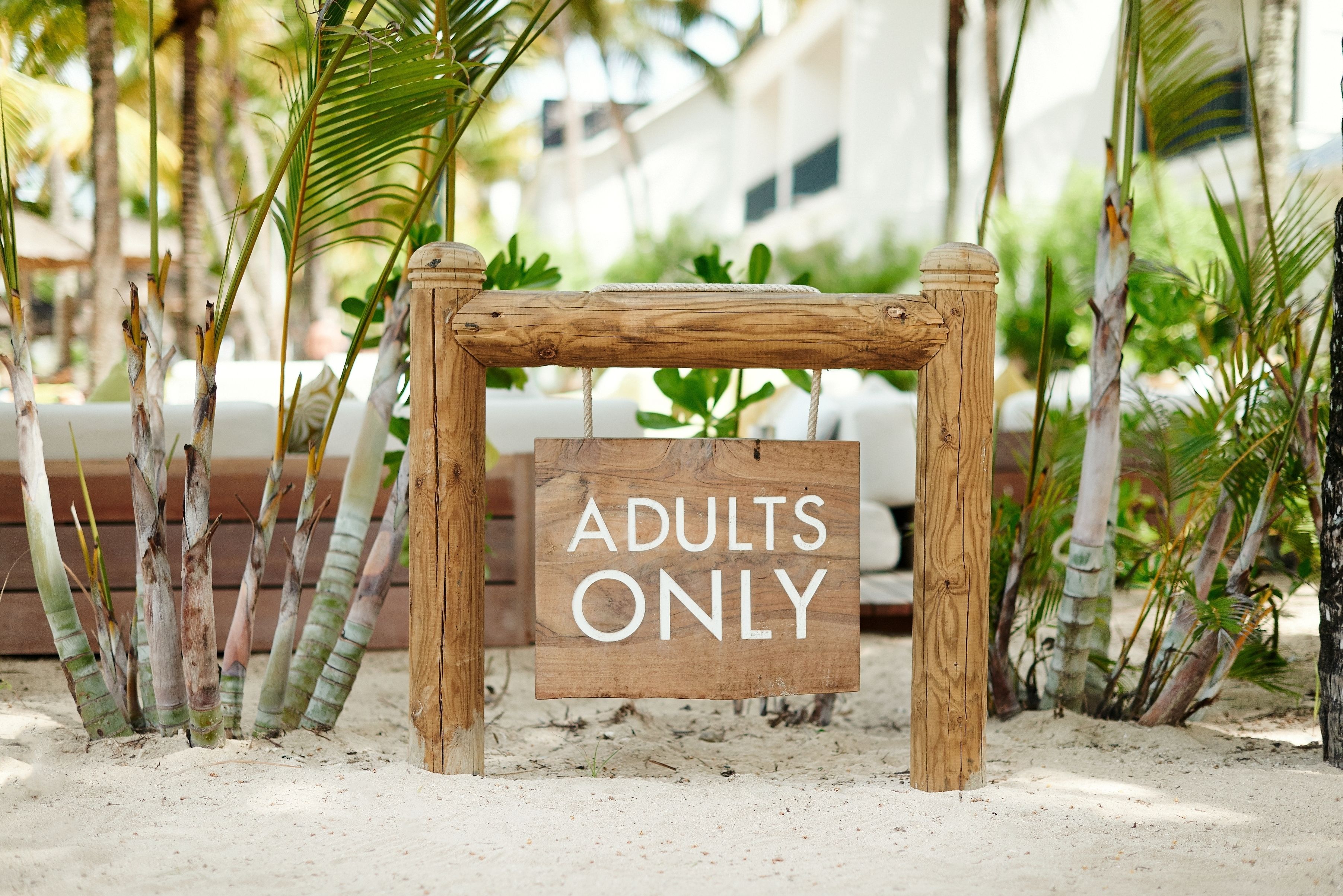 on the beach, sun-loungers, beach umbrellas, beach towels