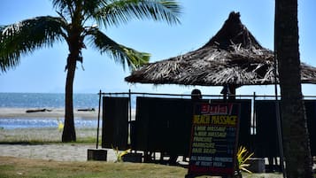 Body treatments, beach massages, facials, massage/treatment rooms
