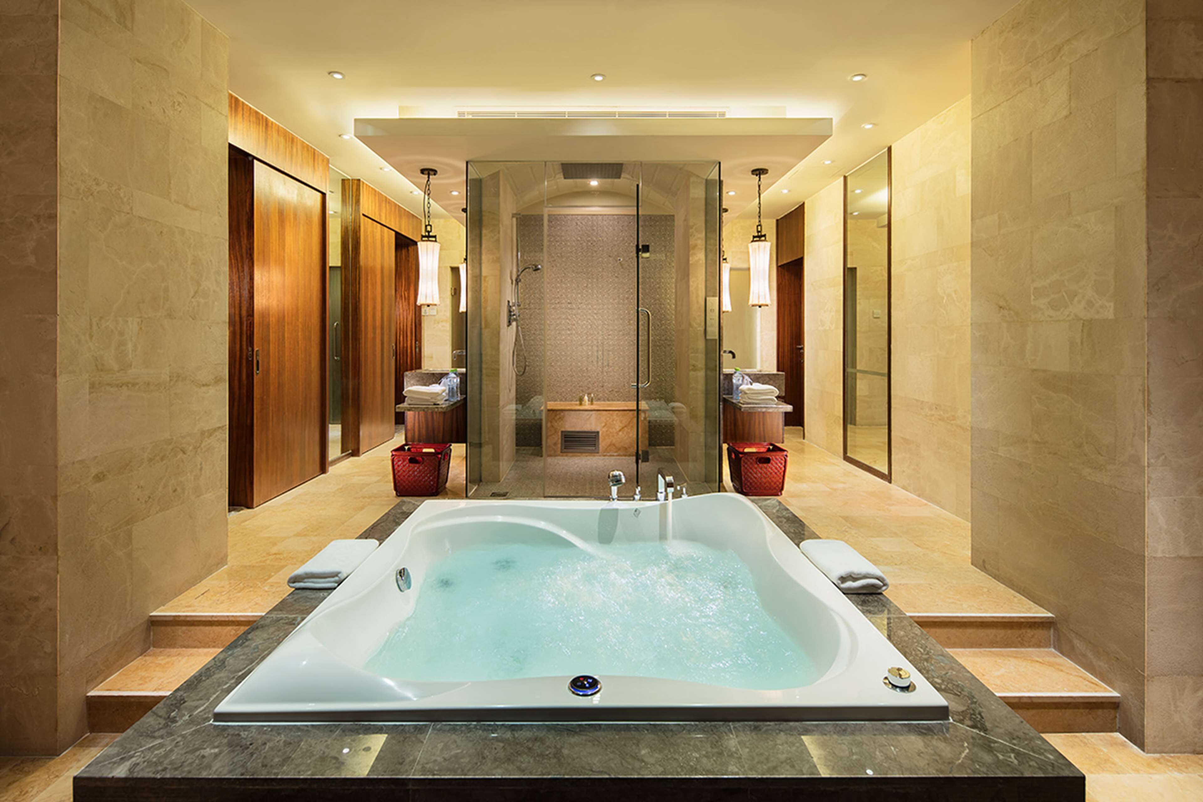 3 bedroom ocean view presidential suite | bathroom | separate bathtub and shower, deep-soaking bathtub, rainfall showerhead