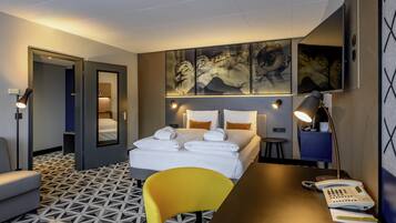 In-room safe, desk, blackout curtains, soundproofing