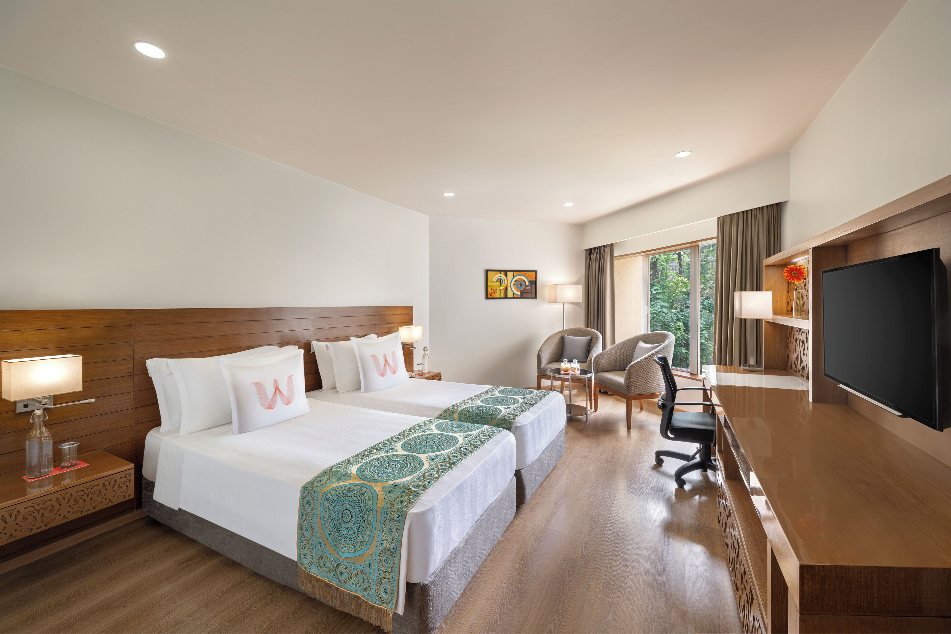 deluxe room, 1 queen bed, garden view (executive club double) | 1 bedroom, egyptian cotton sheets, premium bedding, memory-foam beds