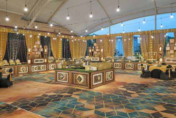 Outdoor banquet area