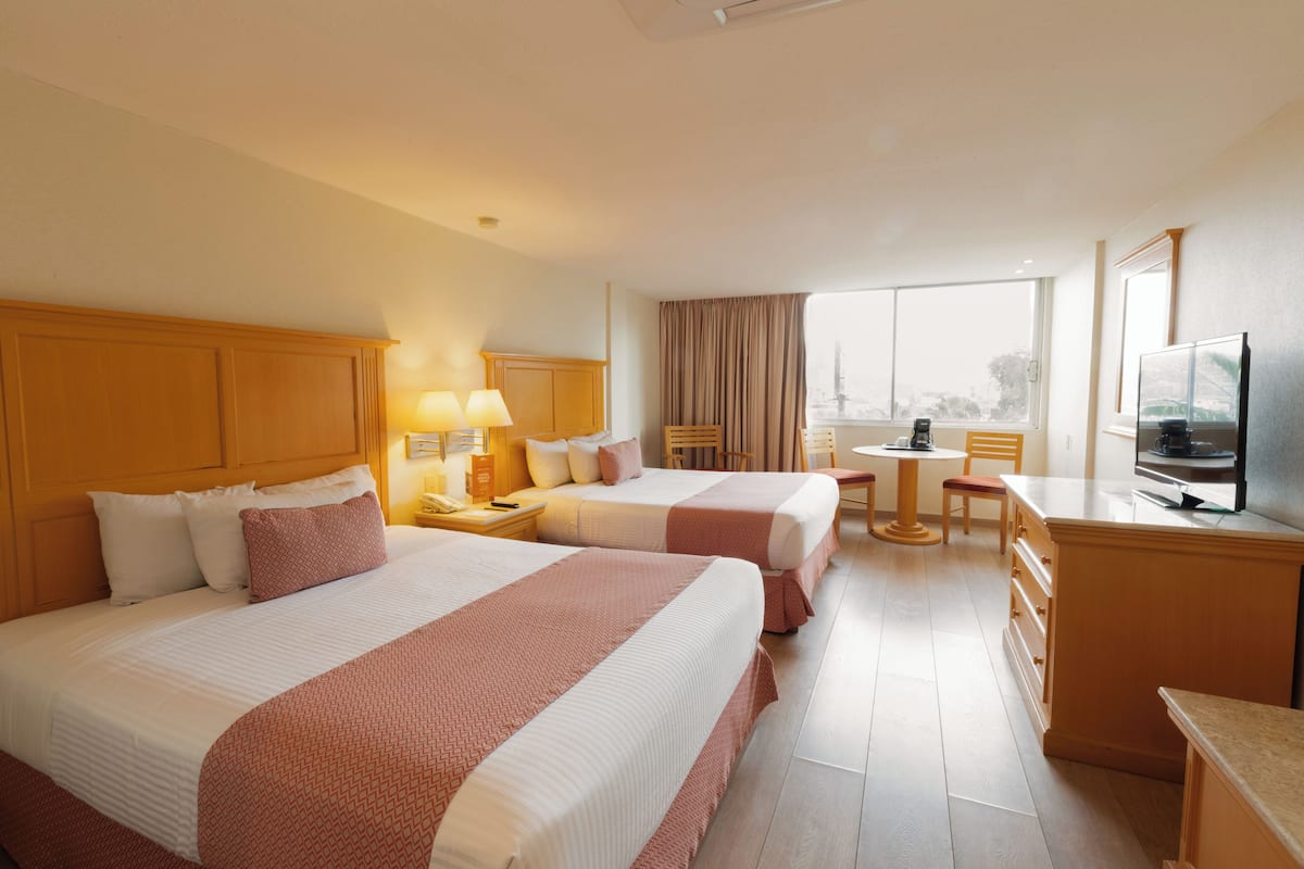 Room, 2 Queen Beds, Non Smoking | In-room safe, desk, blackout drapes, iron/ironing board