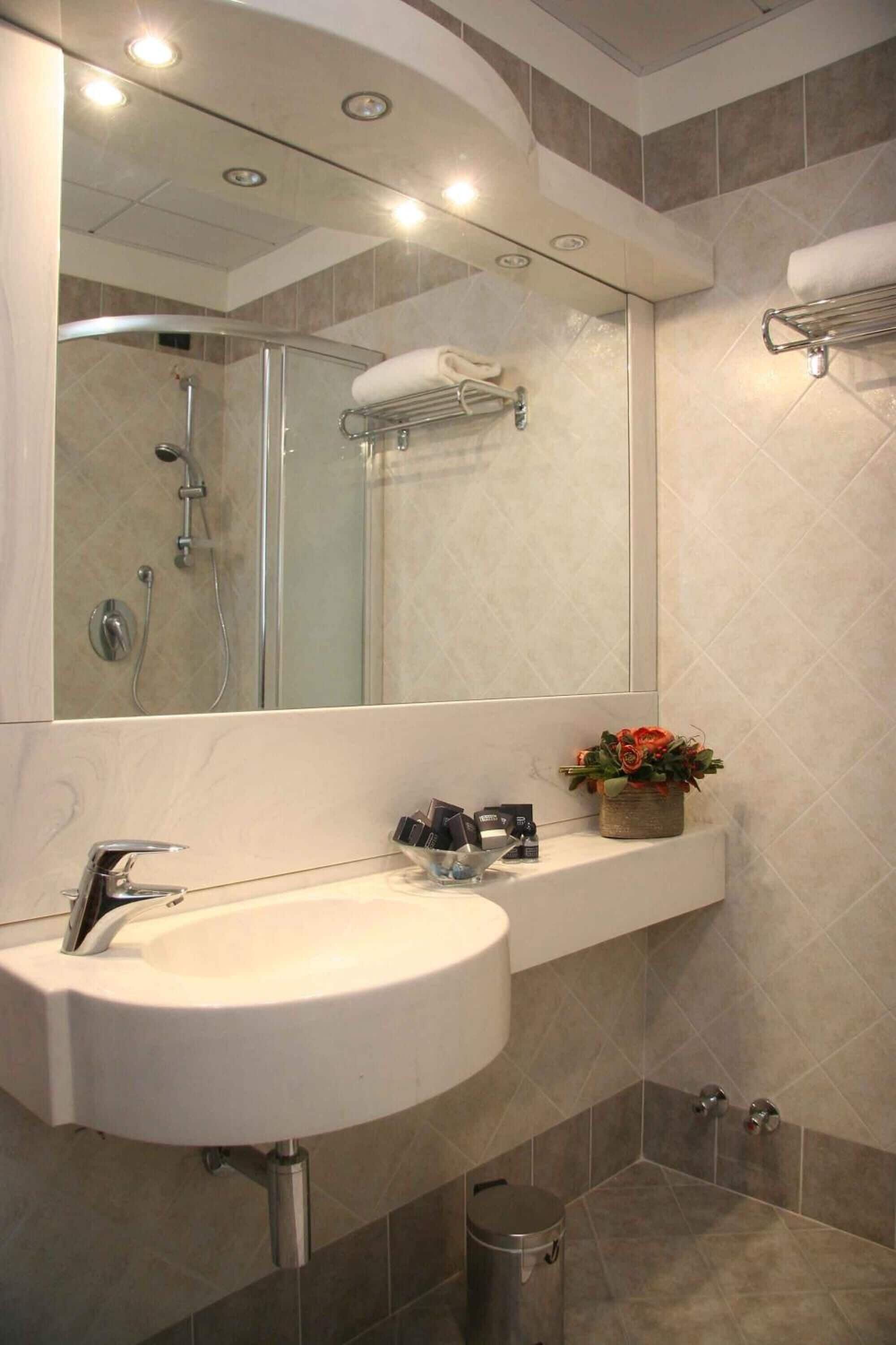 shower, free toiletries, hair dryer, bidet