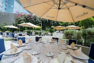 Outdoor banquet area