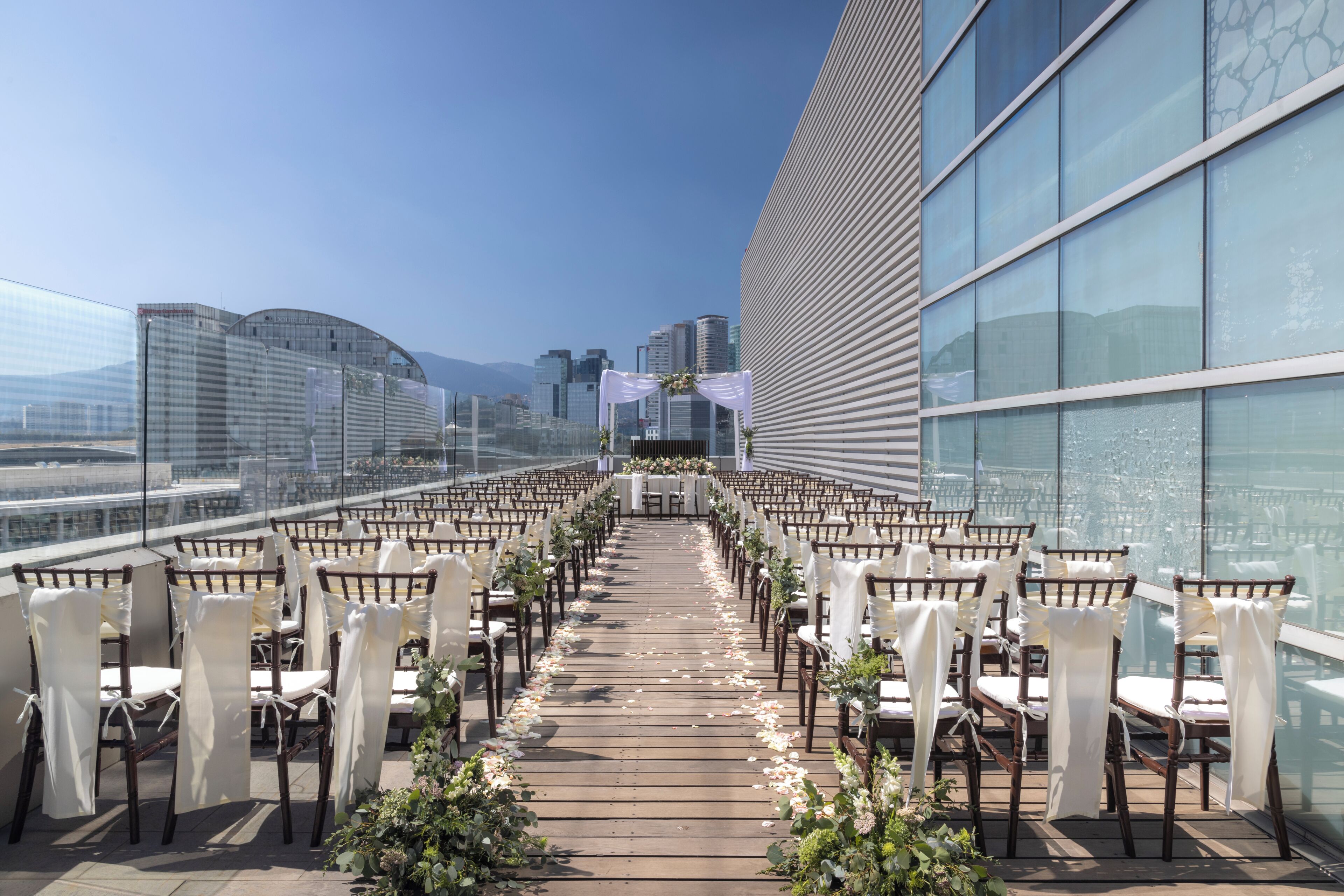 Outdoor banquet area