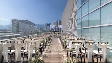 Outdoor banquet area