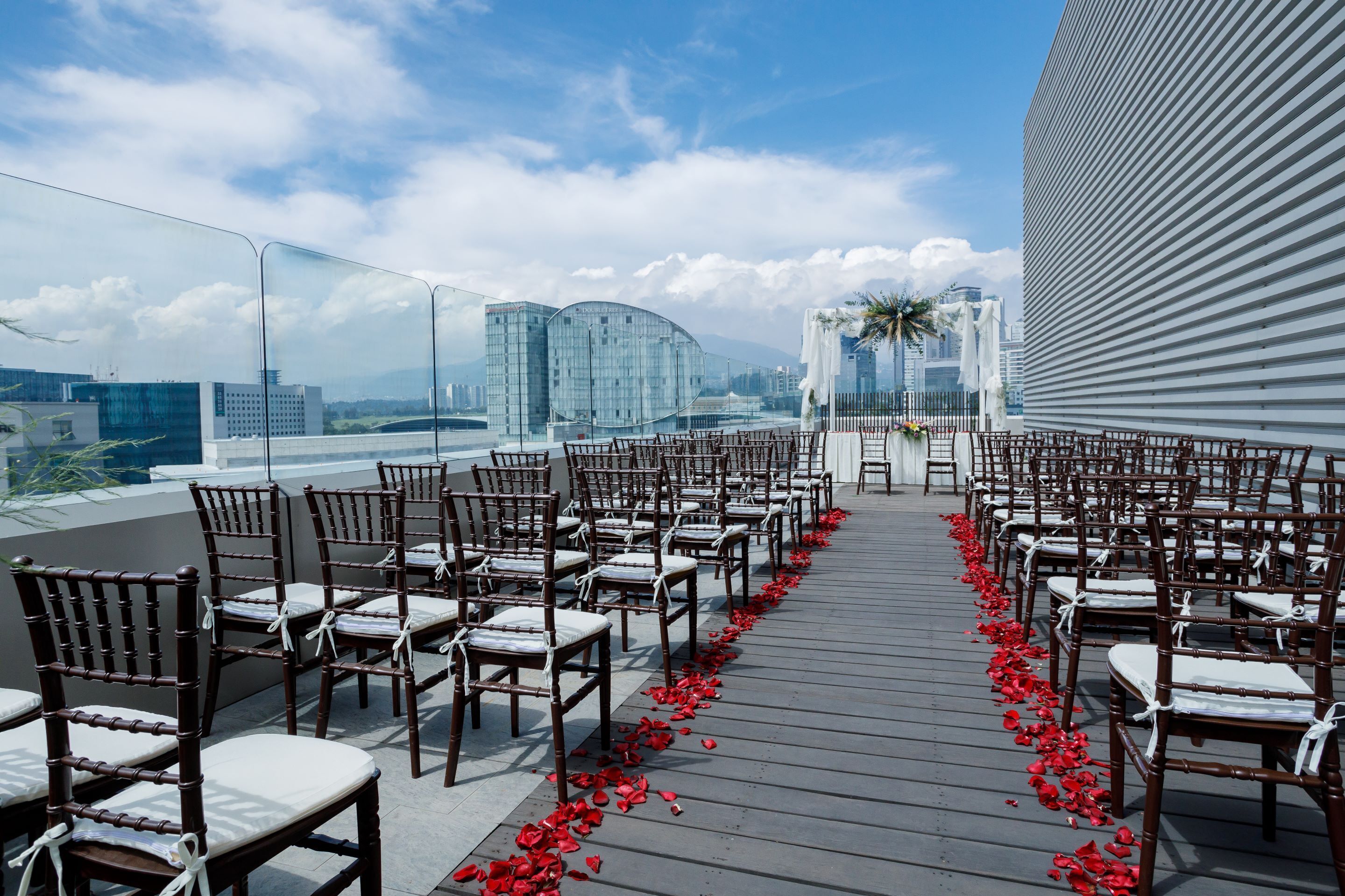 Outdoor banquet area