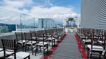 Outdoor banquet area