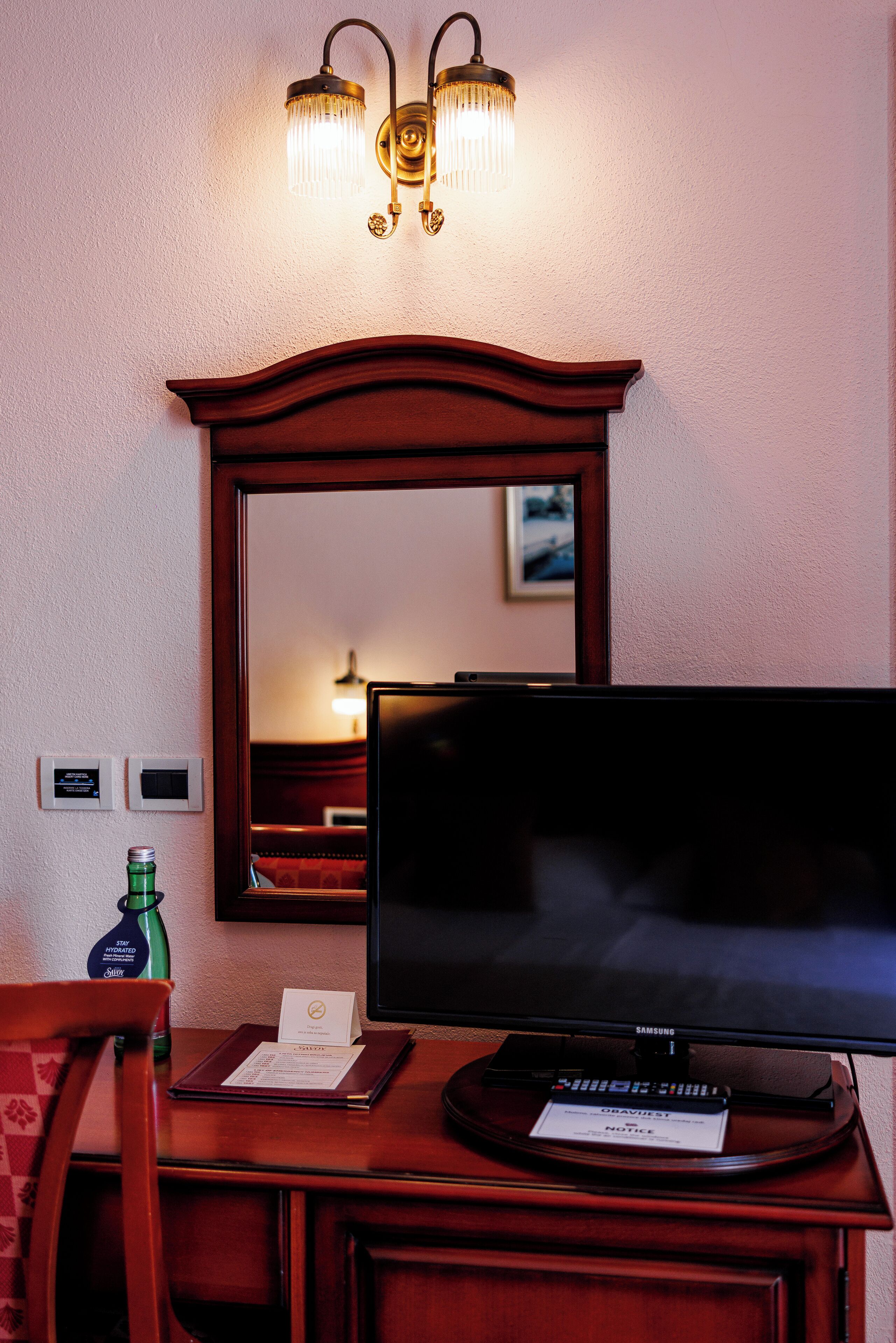 standard double room, balcony, city view | television