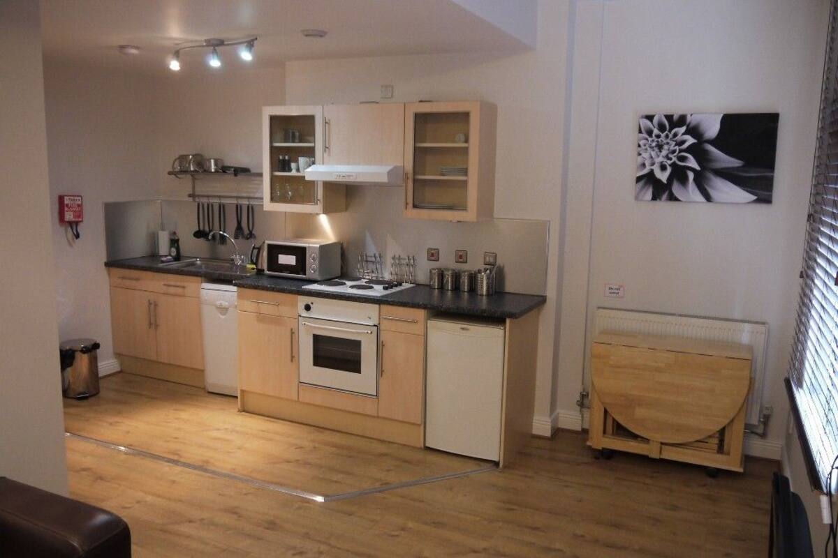 Apartment, 1 Bedroom | Dapur peribadi | Pembancuh kopi/teh, peti sejuk, ketuhar gelombang mikro, ketuhar 
