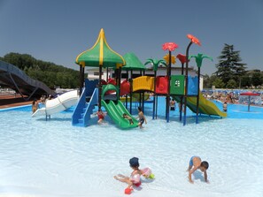 Indoor pool, outdoor pool, pool loungers