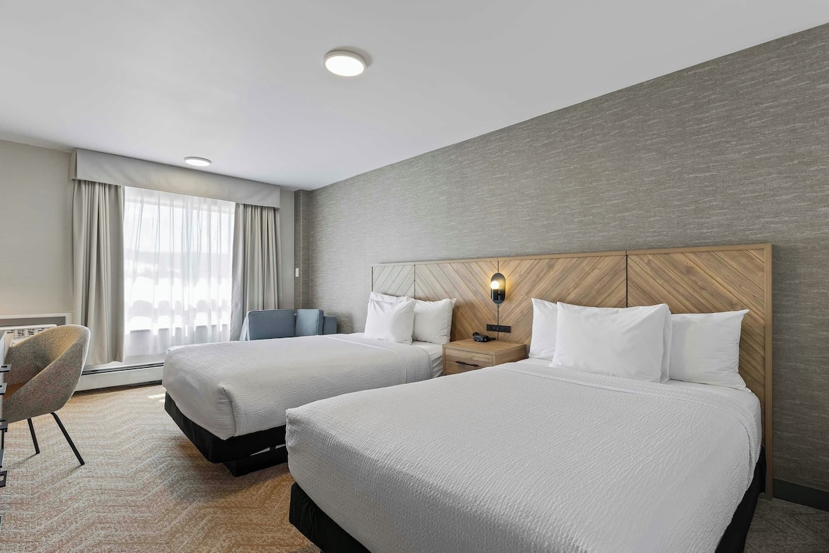 Standard Room, 2 Double Beds | In-room safe, desk, laptop workspace, iron/ironing board