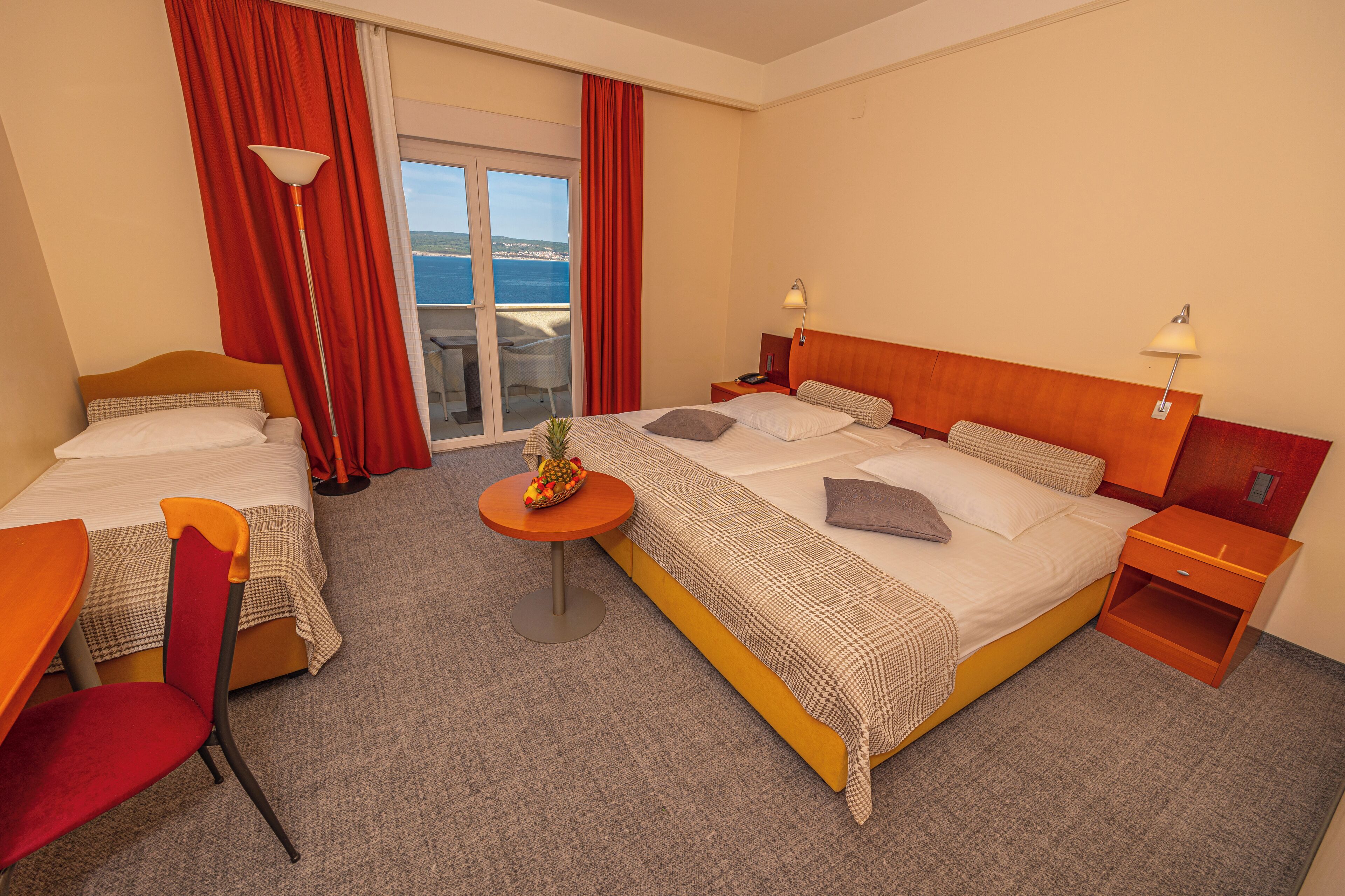 twin room, balcony, sea view | view from room