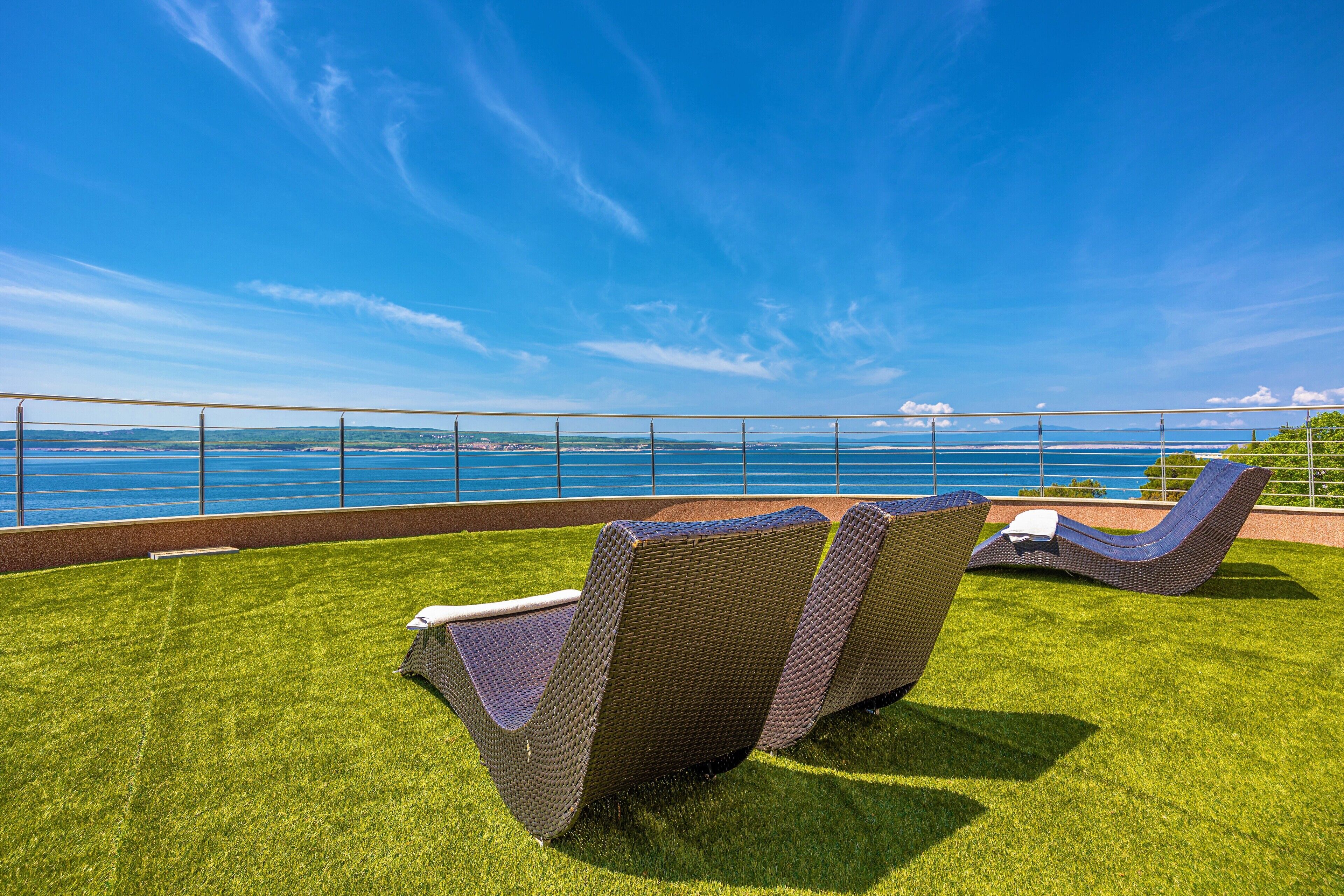 twin room, balcony, sea view | terrace/patio